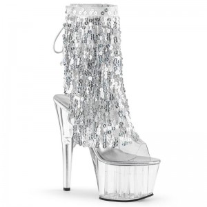 Pleaser Adore-1017SQF Stiefel Damen Clear | VJYGYJAQS