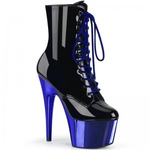 Pleaser Adore-1020 Stiefel Damen Schwarz Blau | PDGZQIXRV