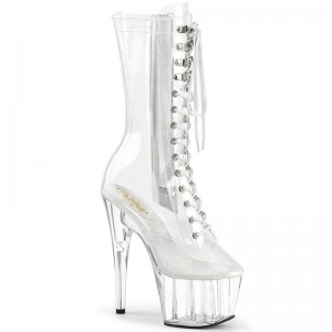 Pleaser Adore-1050C Stiefel Damen Clear | UZSQJSXEO