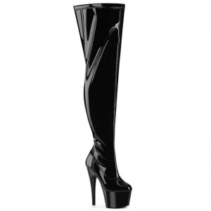 Pleaser Adore-3000WCF Overknee Stiefel Damen Schwarz | DKTVNWTSH