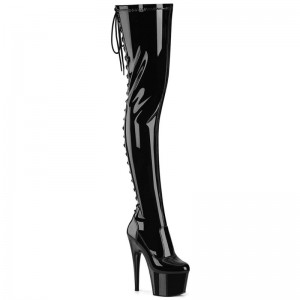 Pleaser Adore-3850 Overknee Stiefel Damen Schwarz | YFWGJALTH