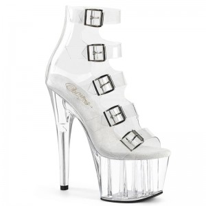 Pleaser Adore-700-33C Plateau High Heels Damen Clear | GJFVCVLZA