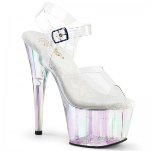 Pleaser Adore-708HT Plateau High Heels Damen Clear | TXRYENCPR