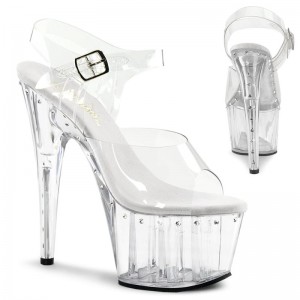 Pleaser Adore-708LS Plateau High Heels Damen Clear | RJMOCJQUK