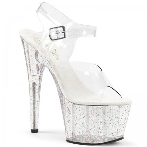 Pleaser Adore-708MG Plateau High Heels Damen Clear | ZUBRNPHUT