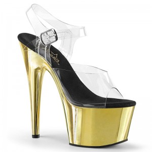 Pleaser Adore-708 Plateau High Heels Damen Gold | MDWJVGILQ