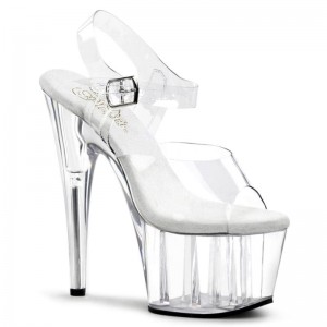 Pleaser Adore-708 Plateau High Heels Damen Clear | IZWGHIWLY