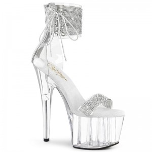 Pleaser Adore-727RS Plateau High Heels Damen Clear | LQUBVTBZC