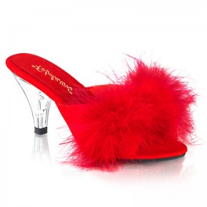 Pleaser Belle-301F Pantoletten Damen Rot | QWHBGAXJL