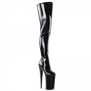 Pleaser Beyond-4000 Overknee Stiefel Damen Schwarz | XTBHWBUON