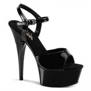 Pleaser Captiva-609 Plateau High Heels Damen Schwarz | YVWAFUPVZ