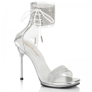 Pleaser Chic-47 Highheels Damen Silber | VIJKRXQFD