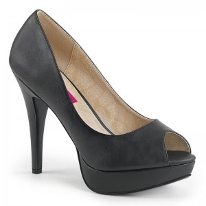 Pleaser Chloe-01 Vegan Leather Pumps Damen Schwarz | AWBPCIBXR