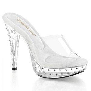 Pleaser Cocktail-501SDT Plateau High Heels Damen Clear | DLHPLXOZD