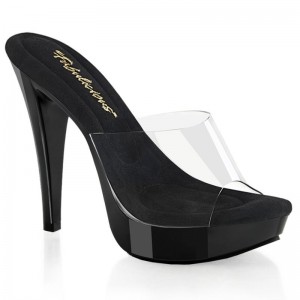 Pleaser Cocktail-501 Plateau High Heels Damen Schwarz | IOFPWHIZA