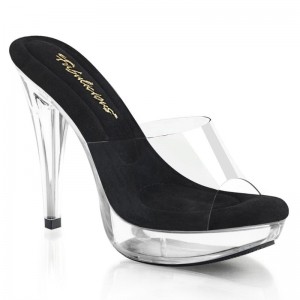 Pleaser Cocktail-501 Plateau High Heels Damen Schwarz | ULDFRYLOQ