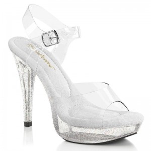 Pleaser Cocktail-508MG Plateau High Heels Damen Clear | AKIFQLNAY