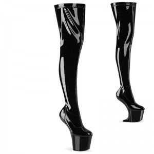 Pleaser Craze-3000 Overknee Stiefel Damen Schwarz | MJSYIQCBM