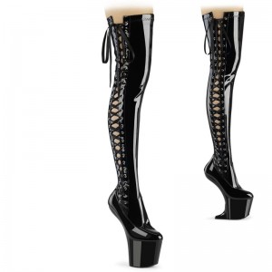 Pleaser Craze-3050 Overknee Stiefel Damen Schwarz | BSADQRCAZ