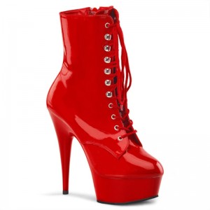 Pleaser Delight-1020 Stiefel Damen Rot | YDMRHOUDE