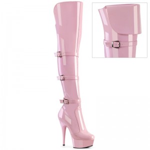 Pleaser Delight-3018 Overknee Stiefel Damen Rosa | ENHOULWST