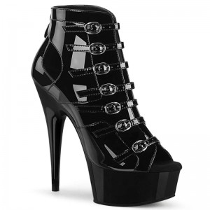 Pleaser Delight-600-11 Plateau High Heels Damen Schwarz | RTSWBCTOR