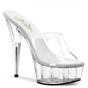 Pleaser Delight-601 Plateau High Heels Damen Clear | RTNSQZLIY