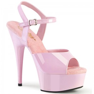 Pleaser Delight-609 Plateau High Heels Damen Rosa | AQVSWSMVK