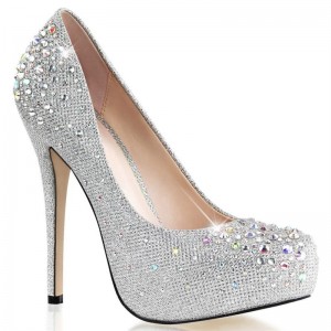 Pleaser Destiny-06R Pumps Damen Silber | FQMGHDEWO