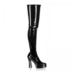 Pleaser Electra-3000Z Overknee Stiefel Damen Schwarz | ZPGASJOHD