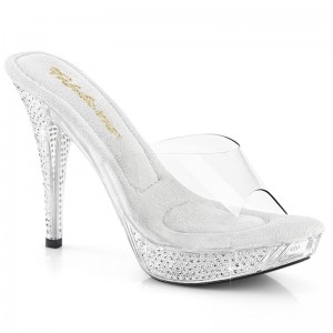 Pleaser Elegant-401 Plateau High Heels Damen Clear | XGFYJEOQT