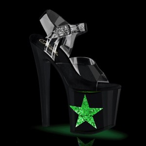 Pleaser Enchant-708LT-STAR Plateau High Heels Damen Schwarz | BADLMTNXB