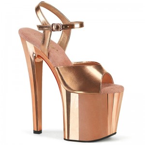 Pleaser Enchant-709 Plateau High Heels Damen Rosa Gold | IFZMXAZDS