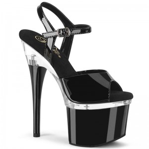 Pleaser Esteem-709 Plateau High Heels Damen Schwarz | VJCAXFSTI