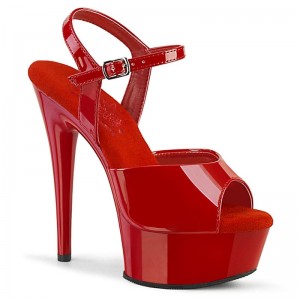 Pleaser Excite-609 Plateau High Heels Damen Rot | LEAMJLADT