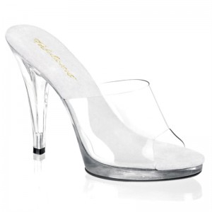 Pleaser Flair-401 Plateau High Heels Damen Clear | GFZUTZDEJ