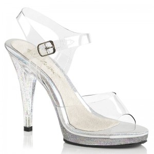 Pleaser Flair-408MG Highheels Damen Clear | YBWZGHFRT