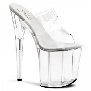 Pleaser Flamingo-802 Plateau High Heels Damen Clear | SQJNGDJNS