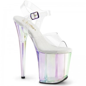 Pleaser Flamingo-808HT Plateau High Heels Damen Clear | HQIGYQUBN