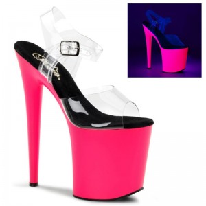 Pleaser Flamingo-808UV Plateau High Heels Damen Rosa | YRTPGYCXI