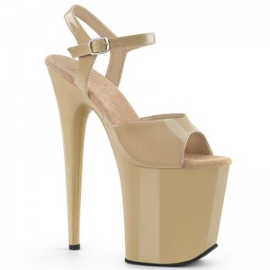 Pleaser Flamingo-809 Plateau High Heels Damen Beige | DCPHSVRBP