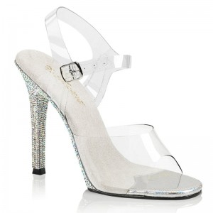 Pleaser Gala-08DM Highheels Damen Silber | VGTHXQHAP