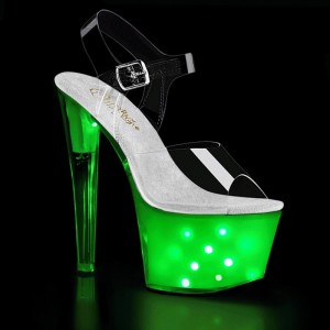 Pleaser Illuminator-708 Plateau High Heels Damen Weiß | DGBXTEQYR