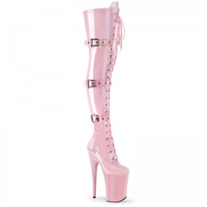 Pleaser Infinity-3028 Overknee Stiefel Damen Rosa | ZQYSMXLED