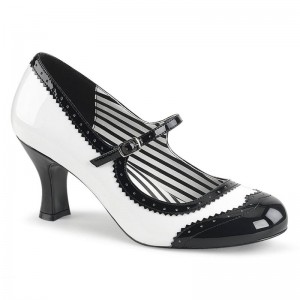 Pleaser Jenna-06 Pumps Damen Weiß Schwarz | NTZEFDXQR