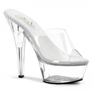 Pleaser Kiss-201 Plateau High Heels Damen Clear | HENJDWHLO