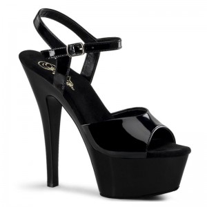 Pleaser Kiss-209 Plateau High Heels Damen Schwarz | RGCADYOAJ