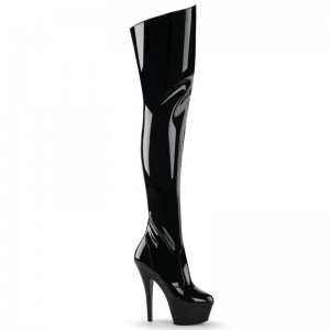 Pleaser Kiss-3010 Overknee Stiefel Damen Schwarz | PVECDRQWN