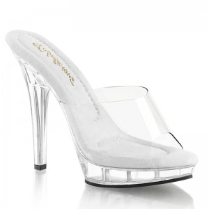 Pleaser Lip-101 Plateau High Heels Damen Clear | WBNATXUFK