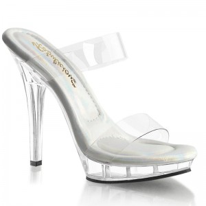 Pleaser Lip-102-1 Plateau High Heels Damen Clear | KULQPIXGE